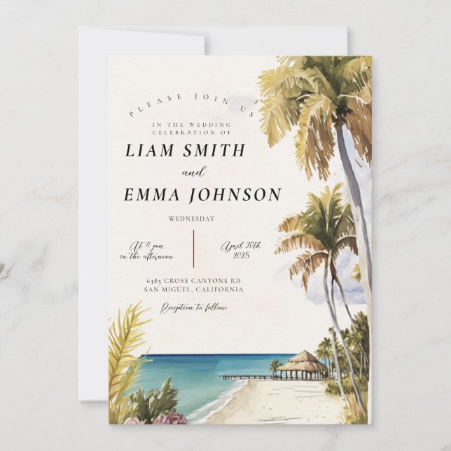 Florida keys Key West Destination Wedding Invitation (Front)