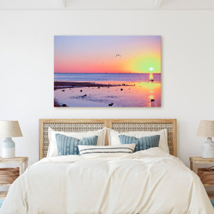 Florida Keys Key West Sunset with Seagull Canvas Print