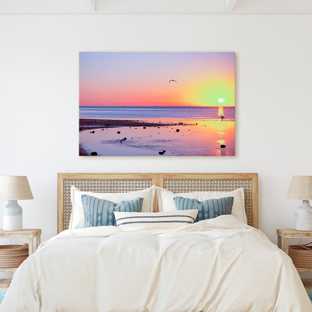 Florida Keys Key West Sunset with Seagull Canvas Print (Creator Uploaded)