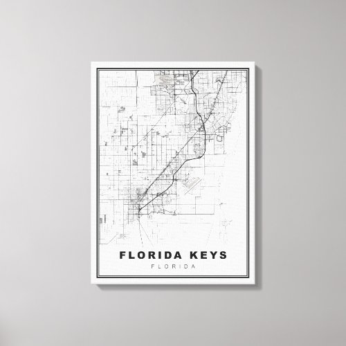 Florida Keys Map Canvas Print