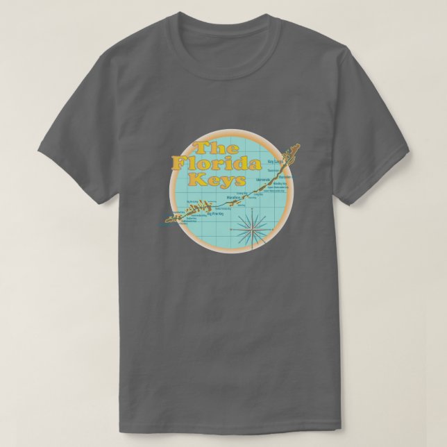 Florida Keys Map illustration T-Shirt (Design Front)