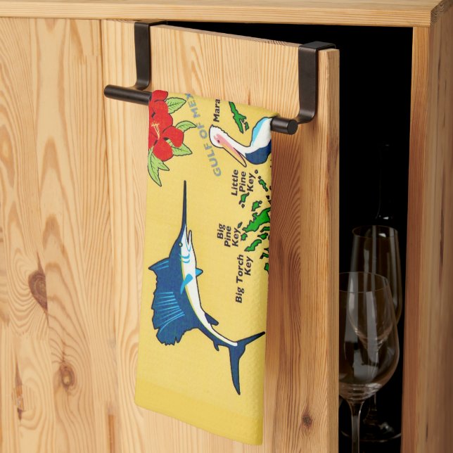 Florida Keys Map Kitchen towel (Thirds Fold)