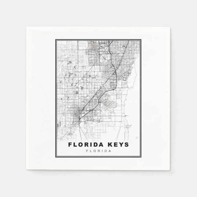 Florida Keys Map Napkins (Front)