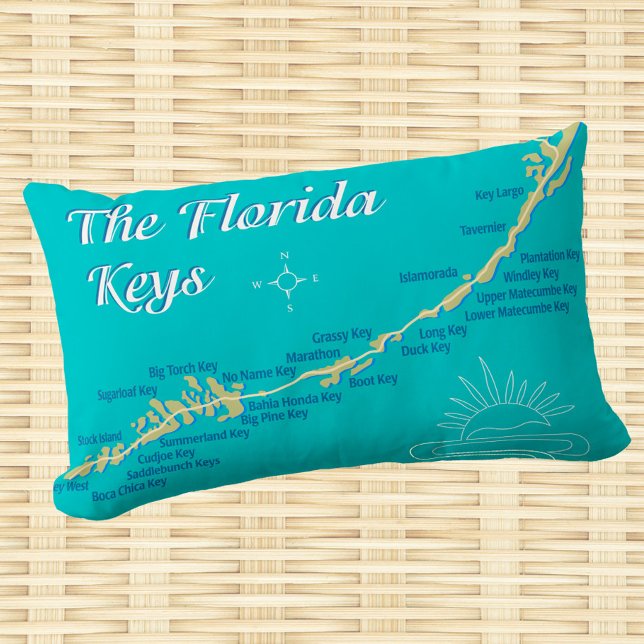 Florida Keys Map of the Islands Lumbar Pillow (Creator Uploaded)