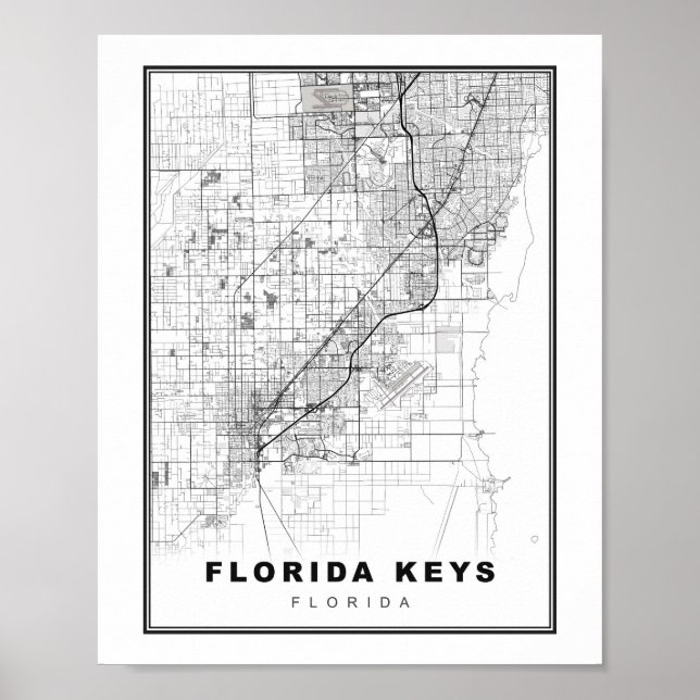 Florida Keys Map Poster (Front)