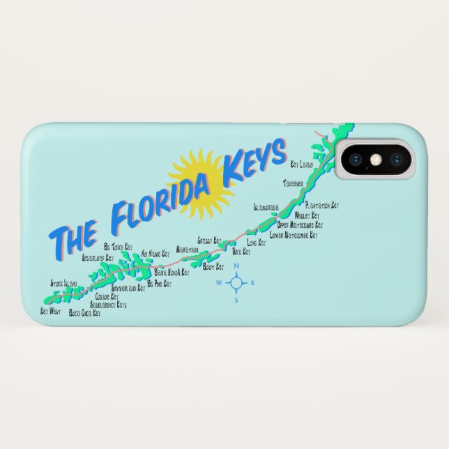 Florida Keys map retro Case-Mate iPhone Case (Back (Horizontal))