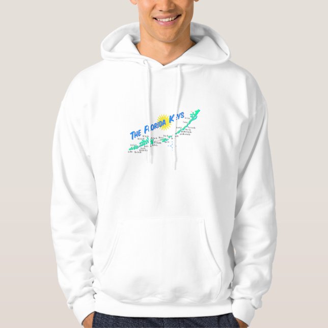 Florida Keys Map retro illustration Hoodie (Front)