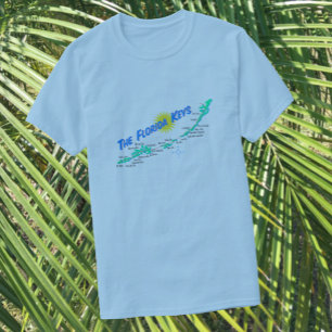 Florida Keys Map retro illustration T-Shirt