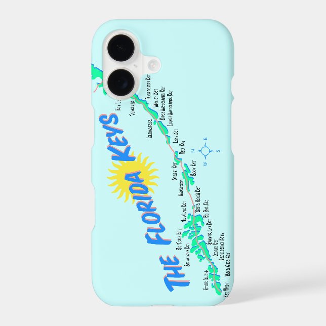 Florida Keys map retro Iphone Case (Back)