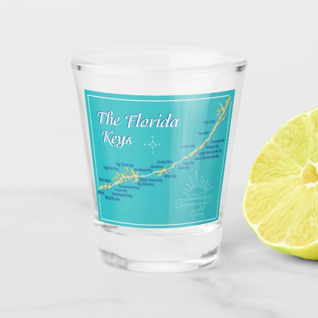 Florida Keys Map Shot Glass (Front)