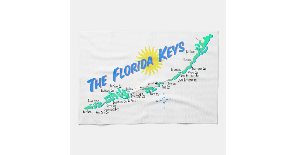 Florida Keys Map Towel | Zazzle.com