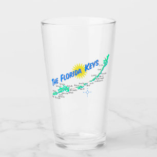 Florida Keys Map with Island Names Glass