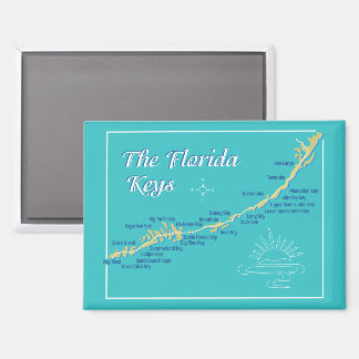 Florida Keys Map with Island Names Magnet