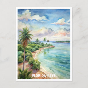Florida Keys National Park Watercolor Painting Postcard