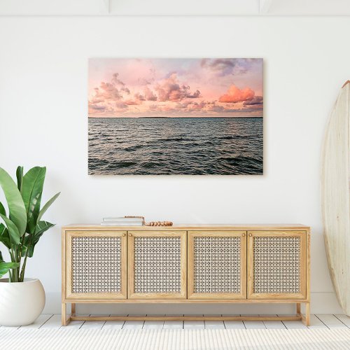 Florida Keys Ocean and Pink Clouds Canvas Print