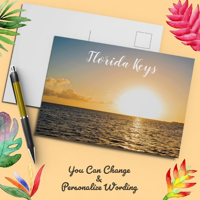 Florida Keys Ocean Sunset Golden Glow Postcard (Creator Uploaded)