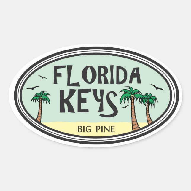 Florida Keys Oval Sticker (Front)