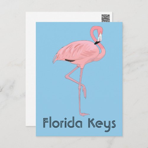 Florida Keys Pink Flamingo Postcard