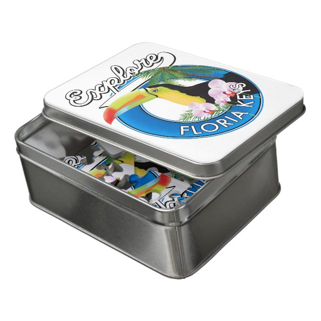 Florida keys retro logo jigsaw puzzle (Lid Open)