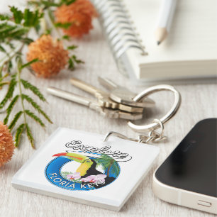 Florida keys retro logo keychain
