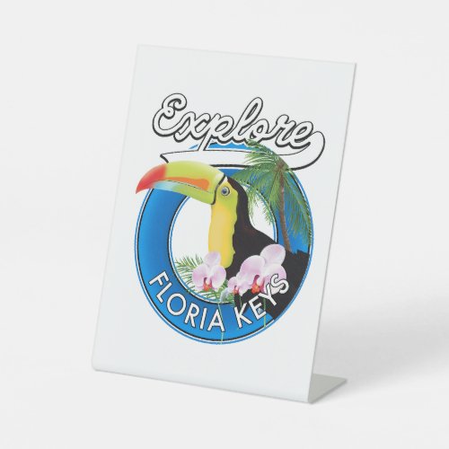 Florida keys retro logo patch pedestal sign