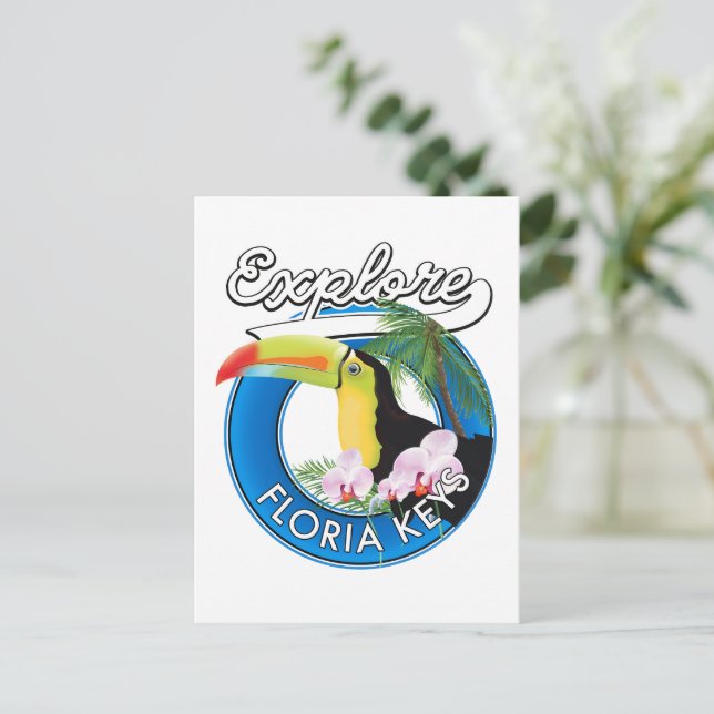 Florida keys retro logo postcard (Standing Front)
