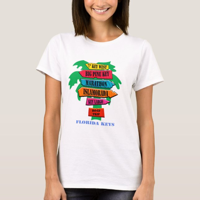 Florida Keys Road Sign T-Shirt (Front)