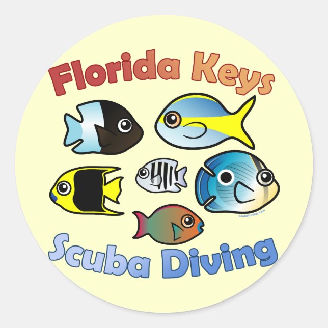 Florida Keys Scuba Diving Classic Round Sticker (Front)
