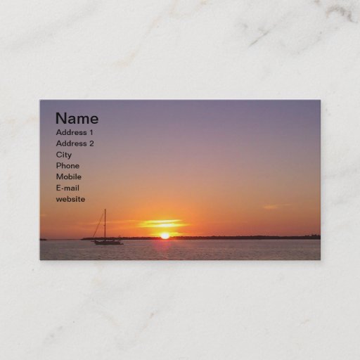 Customizable Florida Keys Sunset Business Card