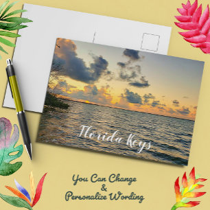 Florida Keys Sunset Mangrove Ocean Scene Postcard