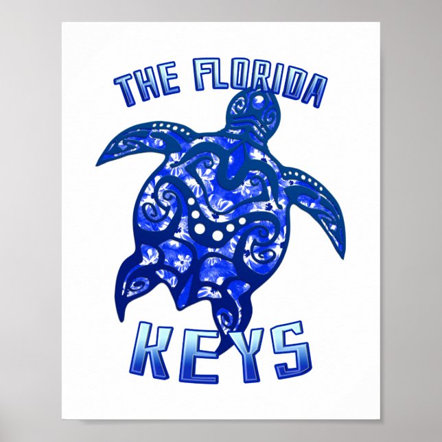Florida Keys Vacation Tribal Turtle Poster (Front)