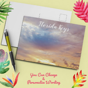 Florida Keys Vibrant Sunset Cloudscape Postcard