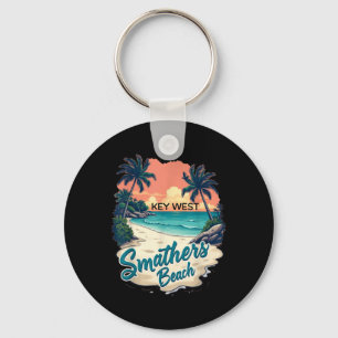 Florida Keys Vintage Key West Smathers Beach  Keychain