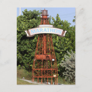 Florida Keys: Welcome to Marathon sign along U.S.1 Postcard