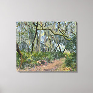 Florida Lace Spanish Moss Impressionist Art Canvas Print