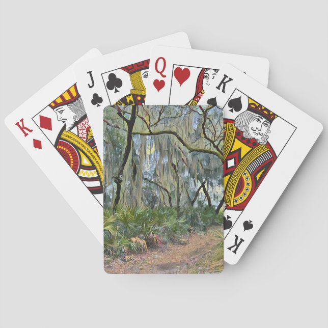 Florida Lace Spanish Moss Impressionist Art Poker Cards (Back)