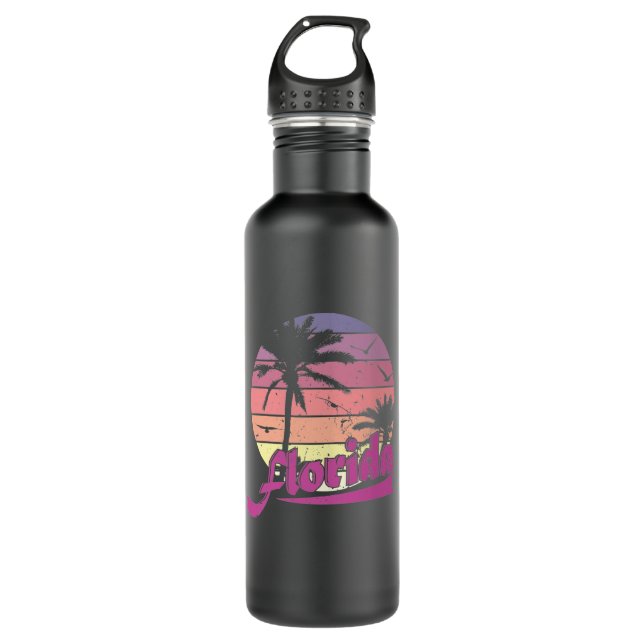 Florida Land of Palm Stainless Steel Water Bottle (Front)