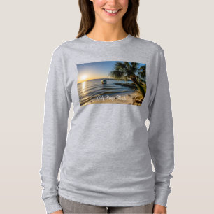 Florida Leaning Palm Tree Sunset Long Sleeve Shirt