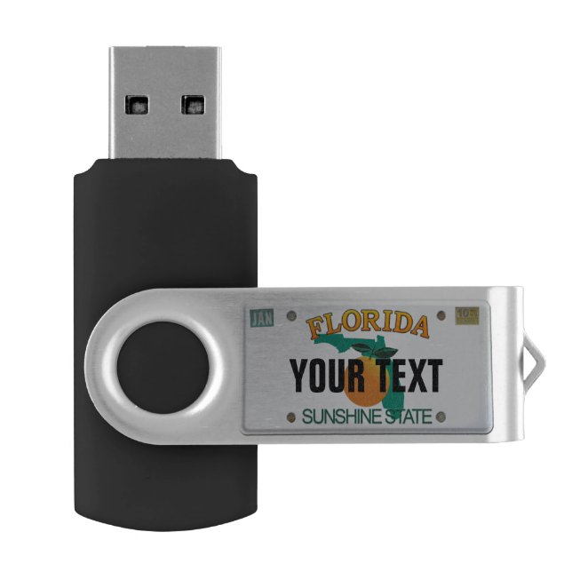 Florida License Plate (customizable) Flash Drive (Opened)