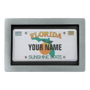Florida License Plate (customizable) Rectangular Belt Buckle