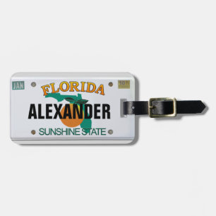 Florida License Plate with your Name Luggage Tag