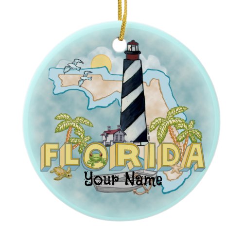 Florida Lighthouse  Ceramic Ornament