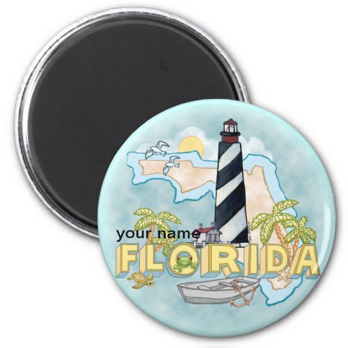 Florida Lighthouse custom name magnet