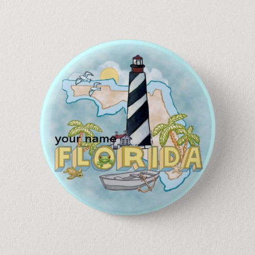 Florida Lighthouse custom name  pin button
