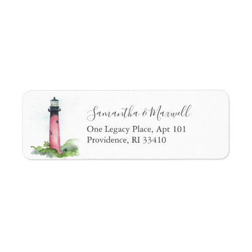 Florida Lighthouse Wedding Return Address Labels