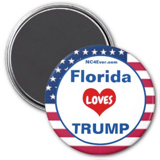 Florida LOVES TRUMP Patriotic Fridge Magnet