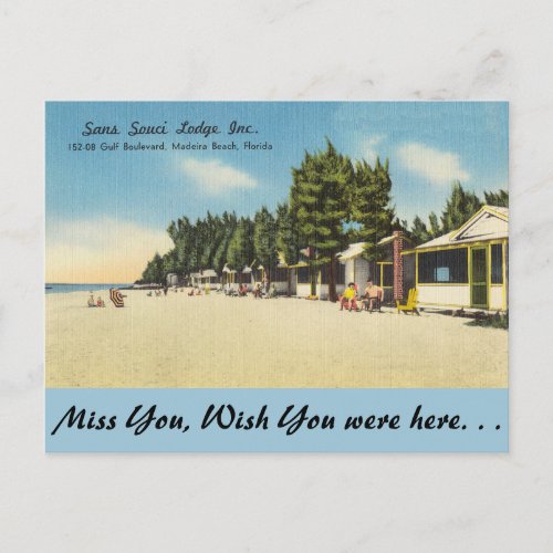 Florida Madeira Beach Sans Souci Lodge Inc Postcard