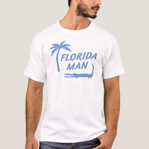 Florida Man Alligator and Palm Tree Custom Color T_Shirt