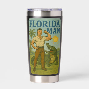 Florida Man Alligator Friend | Funny Retro Coastal Insulated Tumbler