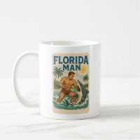 Florida Man Coastal Shark Wrestler | Retro Beach